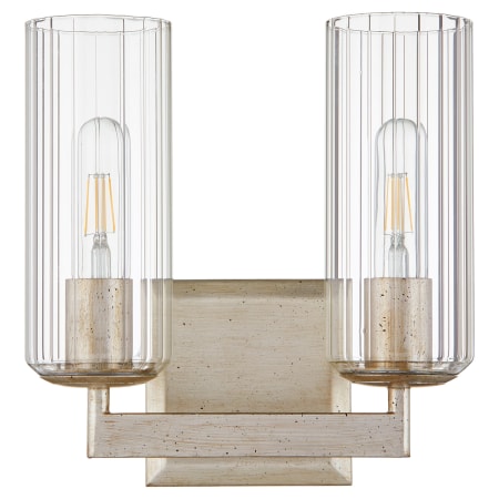 Quorum International Merrick 2 Light 11" Wide Vanity Light Aged Silver Leaf