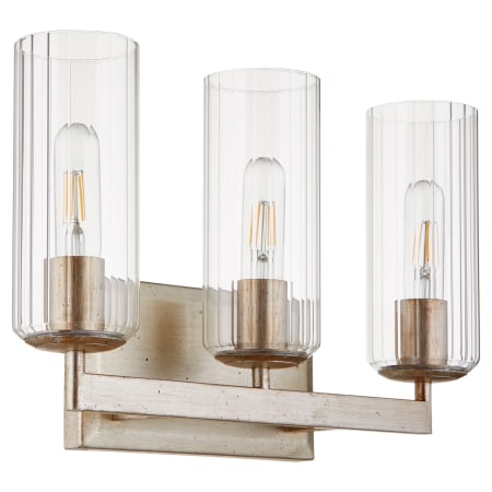 Quorum International Merrick 3 Light 18" Wide Vanity Light Aged Silver Leaf
