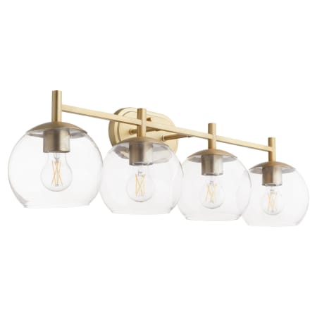 Quorum International Lyon 4 Light 32" Wide Vanity Light Aged Brass