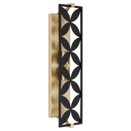 Quorum International Goodwin 2 Light 6" Wide Vanity Light Matte Black w/Aged Brass