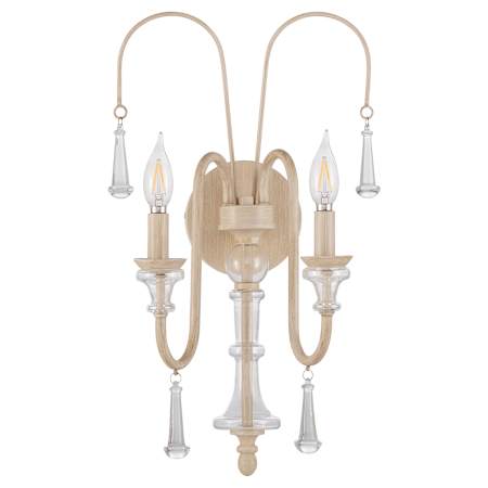 Quorum International Clasica 2 Light 21" Tall Wall Sconce Washed Oak