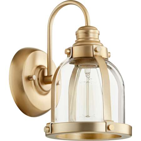 Quorum International Single Light 6-1/2" Wide Bathroom Sconce Aged Brass