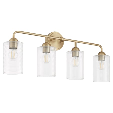 Quorum International Charlotte 4 Light 33" Wide Vanity Light Aged Brass