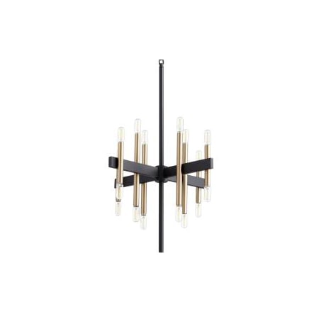 Quorum International Luxe 16 Light 21" Wide Chandelier Noir / Aged Brass