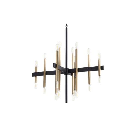 Quorum International Luxe 20 Light 30" Wide Chandelier Noir / Aged Brass