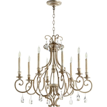 Quorum International Ansley 8 Light 29" Wide Taper Candle Chandelier Aged Silver Leaf