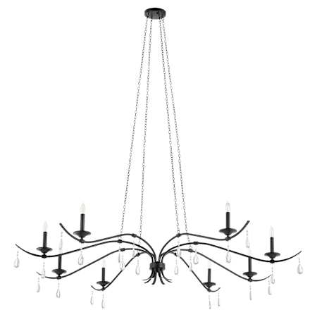 Quorum International Lorelei 8 Light 64" Wide Crystal Candle Style Chandelier Matte Black