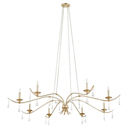 Quorum International Lorelei 8 Light 64" Wide Crystal Candle Style Chandelier Aged Silver Leaf