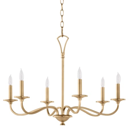 Quorum International Maryse 6 Light 29" Wide Taper Candle Style Chandelier Aged Brass