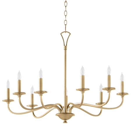 Quorum International Maryse 9 Light 37" Wide Taper Candle Style Chandelier Aged Brass