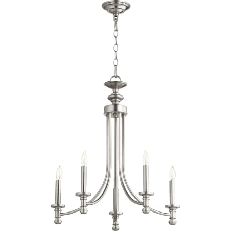 Quorum International Rossington 5 Light 22" Wide Taper Candle Chandelier Satin Nickel