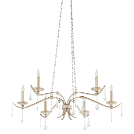 Quorum International Lorelei 6 Light 36" Wide Crystal Candle Style Chandelier Aged Silver Leaf