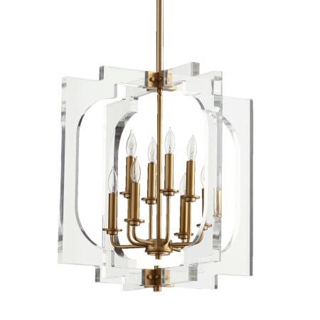 Quorum International Broadway 8 Light 21" Wide Taper Candle Chandelier Aged Brass