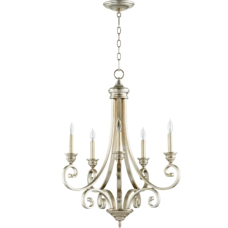 Quorum International Bryant 5 Light 25-3/4" Wide Taper Candle Chandelier Aged Silver Leaf