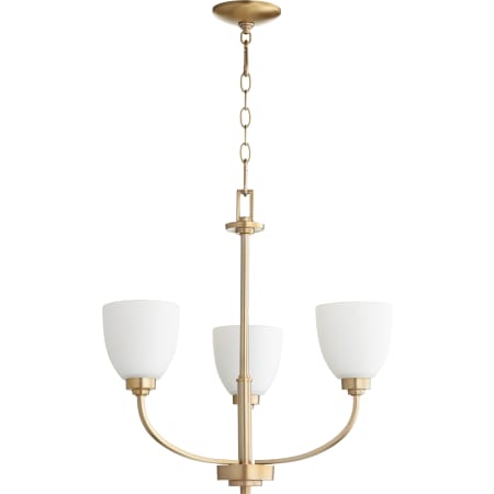 Quorum International Reyes 3 Light 22" Wide Chandelier Aged Brass