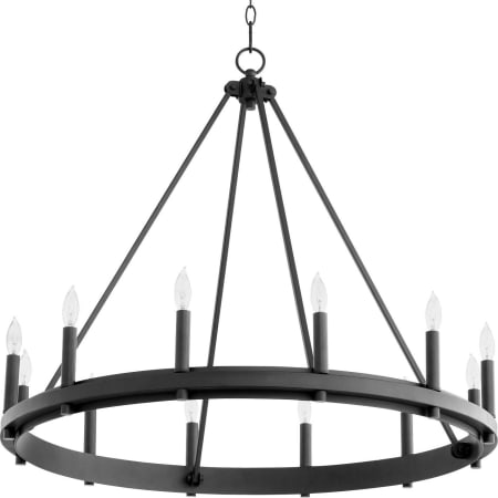 Quorum International Aura 12 Light 32" Wide Taper Candle Ring Chandelier Textured Black