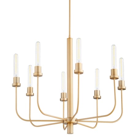 Quorum International Sheridan 8 Light 29" Wide Candle Style Chandelier Aged Brass