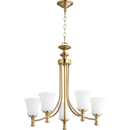Quorum International Rossington 5 Light 25" Wide Chandelier Aged Brass