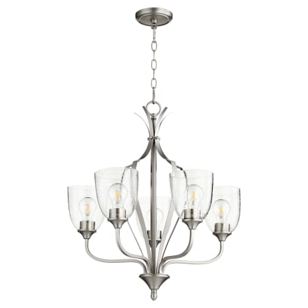 Quorum International Jardin 5 Light 24" Wide Chandelier Satin Nickel / Clear Seeded