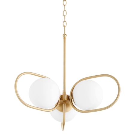 Quorum International Belmont 3 Light 23" Wide Chandelier Aged Brass