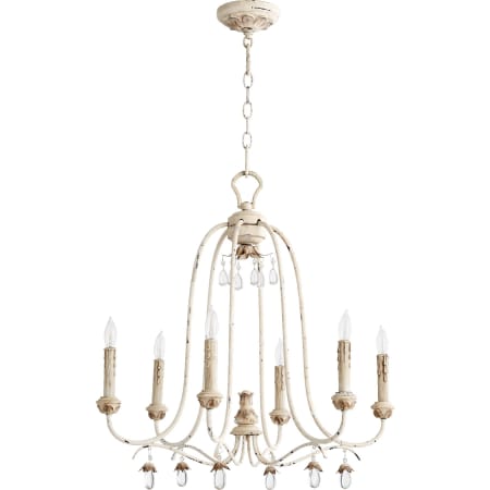 Quorum International Venice 6 Light 25" Wide Single Tier Chandelier with Crystal Accents Persian White