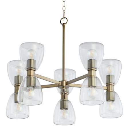 Quorum International Relo 10 Light 30" Wide Chandelier Dark Brass