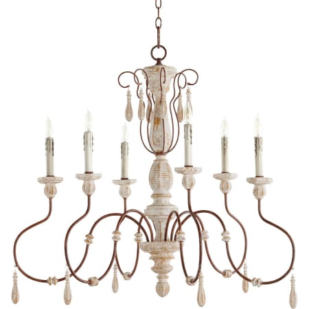 Quorum International La Maison 6 Light 36" Wide Taper Candle Style Chandelier Manchester Grey / Rust