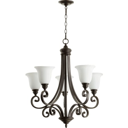 Quorum International Bryant 5 Light 28" Wide Chandelier Oiled Bronze / Satin Opal