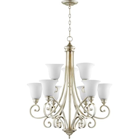 Quorum International Bryant 9 Light 31" Wide Chandelier Aged Silver Leaf