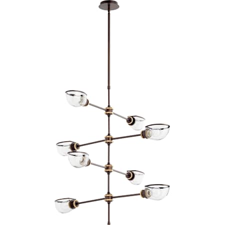 Quorum International Starky 8 Light 31" Wide Chandelier Aged Brass / Oiled Bronze