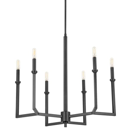 Quorum International Merrick 6 Light 25" Wide Candle Style Chandelier Matte Black