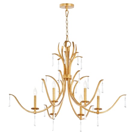 Quorum International Majesty 6 Light 38" Wide Taper Candle Empire Chandelier Gold Leaf