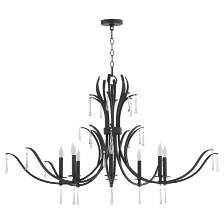 Quorum International Majesty 8 Light 45" Wide Taper Candle Style Chandelier Matte Black
