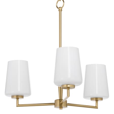 Quorum International Goodwin 3 Light 22" Wide Chandelier with Opal Shades Aged Brass