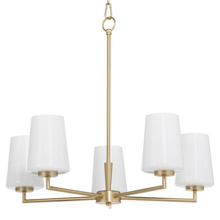 Quorum International Goodwin 5 Light 27" Wide Chandelier with Opal Shades Aged Brass