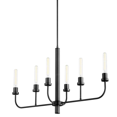 Quorum International Sheridan 6 Light 35" Wide Linear Chandelier Matte Black