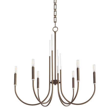 Quorum International Summit 6 Light 28" Wide Empire Chandelier Dark Brass