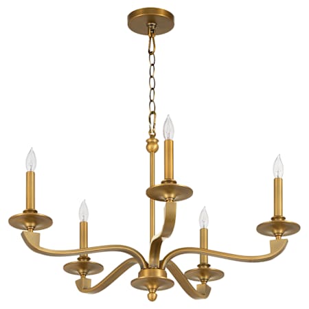 Quorum International Chantelle 5 Light 28" Wide Candle Style Chandelier Brushed Brass