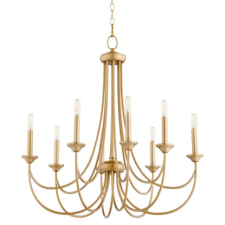 Quorum International Brooks 8 Light 29" Wide Empire Chandelier Aged Brass