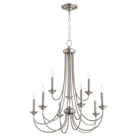 Quorum International Brooks 9 Light 29" Wide Taper Candle Chandelier Satin Nickel