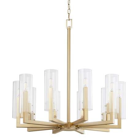 Quorum International Harbin 10 Light 32" Wide Chandelier Aged Brass