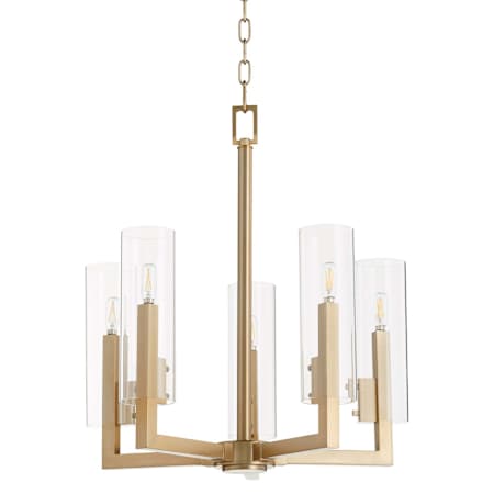 Quorum International Harbin 5 Light 23" Wide Chandelier Aged Brass
