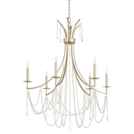 Quorum International Malin 6 Light 32" Wide Crystal Empire Chandelier Antique Silver