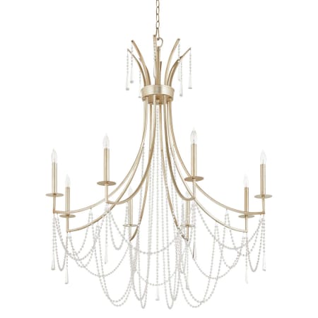 Quorum International Malin 8 Light 40" Wide Crystal Empire Chandelier Antique Silver