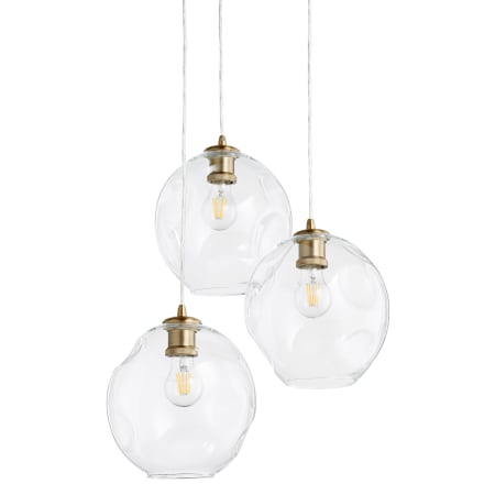 Quorum International Numen 3 Light 15" Wide Multi Light Pendant Aged Brass