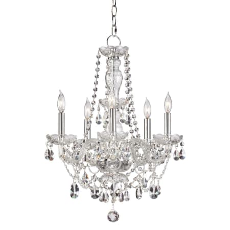 Quorum International Bohemian Katerina 5 Light 17" Wide Crystal Empire Chandelier Chrome
