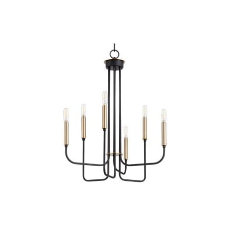 Quorum International Hope 6 Light 18" Wide Chandelier Noir / Aged Brass