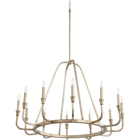 Quorum International Marquee 12 Light 37" Wide Taper Candle Ring Chandelier Aged Silver Leaf