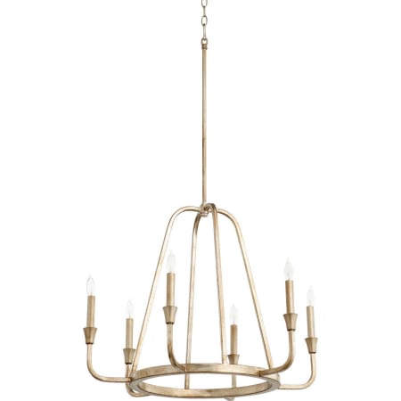 Quorum International Marquee 6 Light 28" Wide Taper Candle Ring Chandelier Aged Silver Leaf