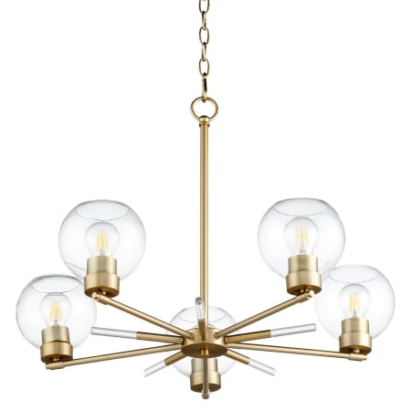 Quorum International Volan 5 Light 28" Wide Chandelier Aged Brass